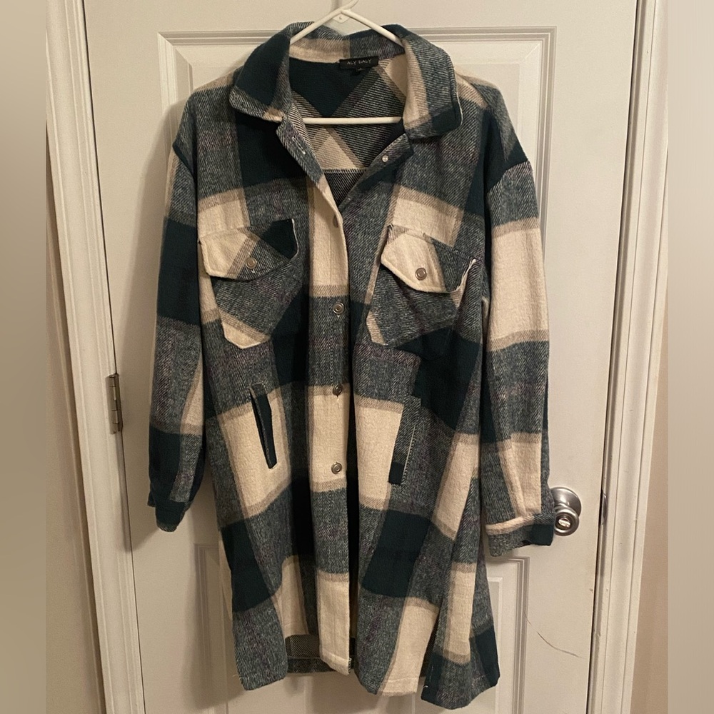 Plaid Green Long Jacket
